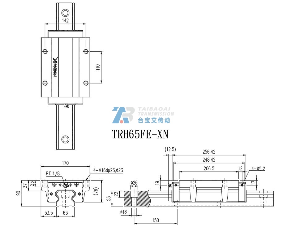 TRH65FE-XN 工程尺寸图