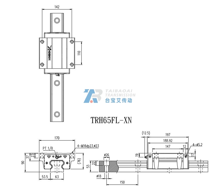 TRH65FL-XN 工程尺寸图