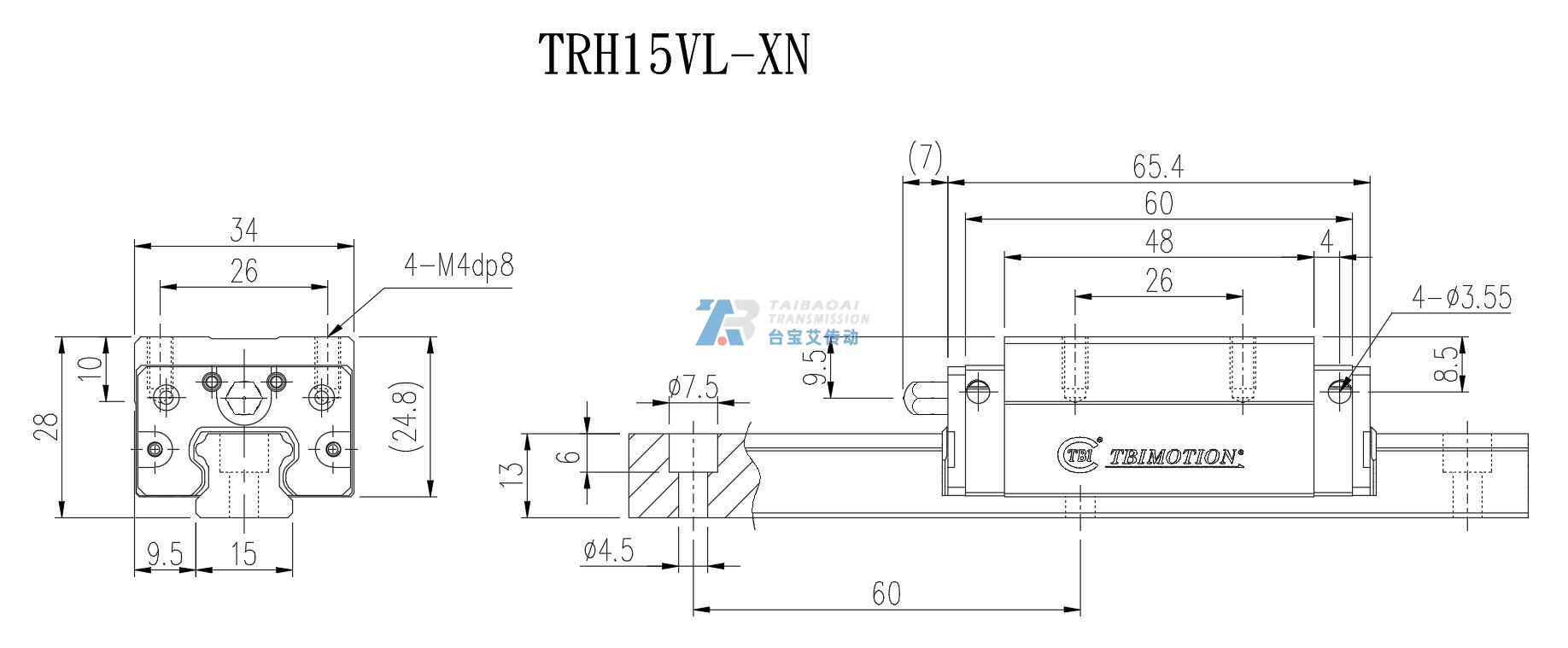 TRH15VL-XN 工程尺寸图