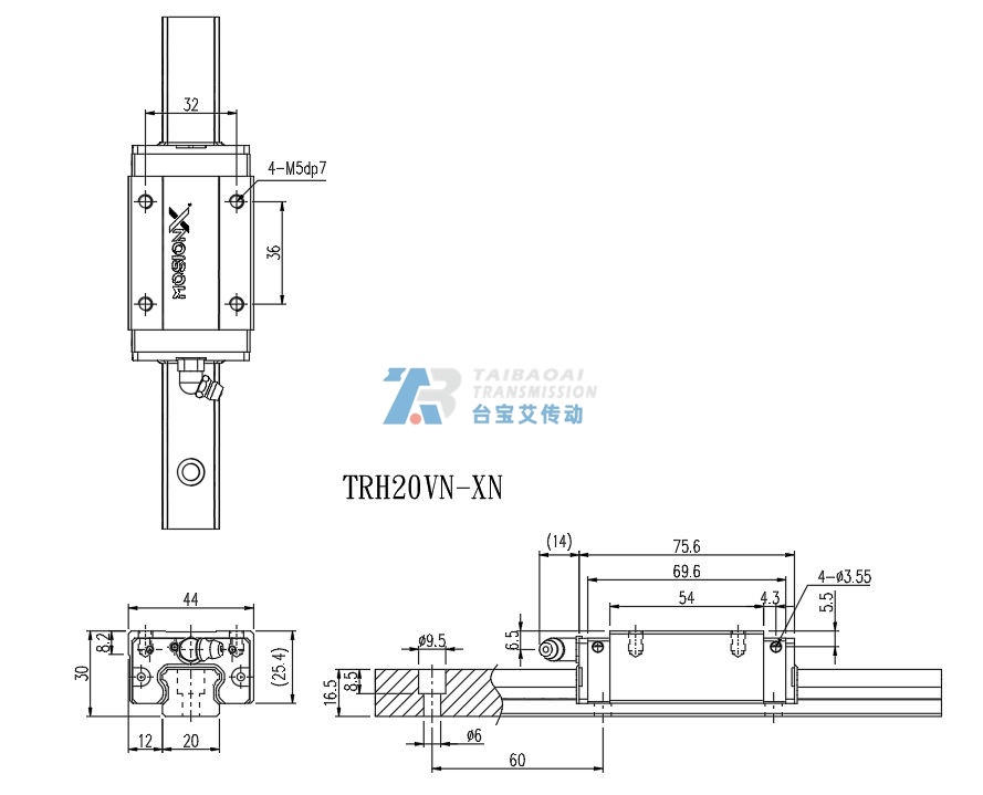 TRH20VN-XN 工程尺寸图