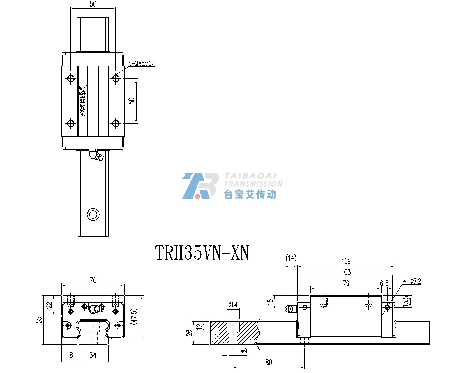 TRH35VN-XN 工程尺寸图
