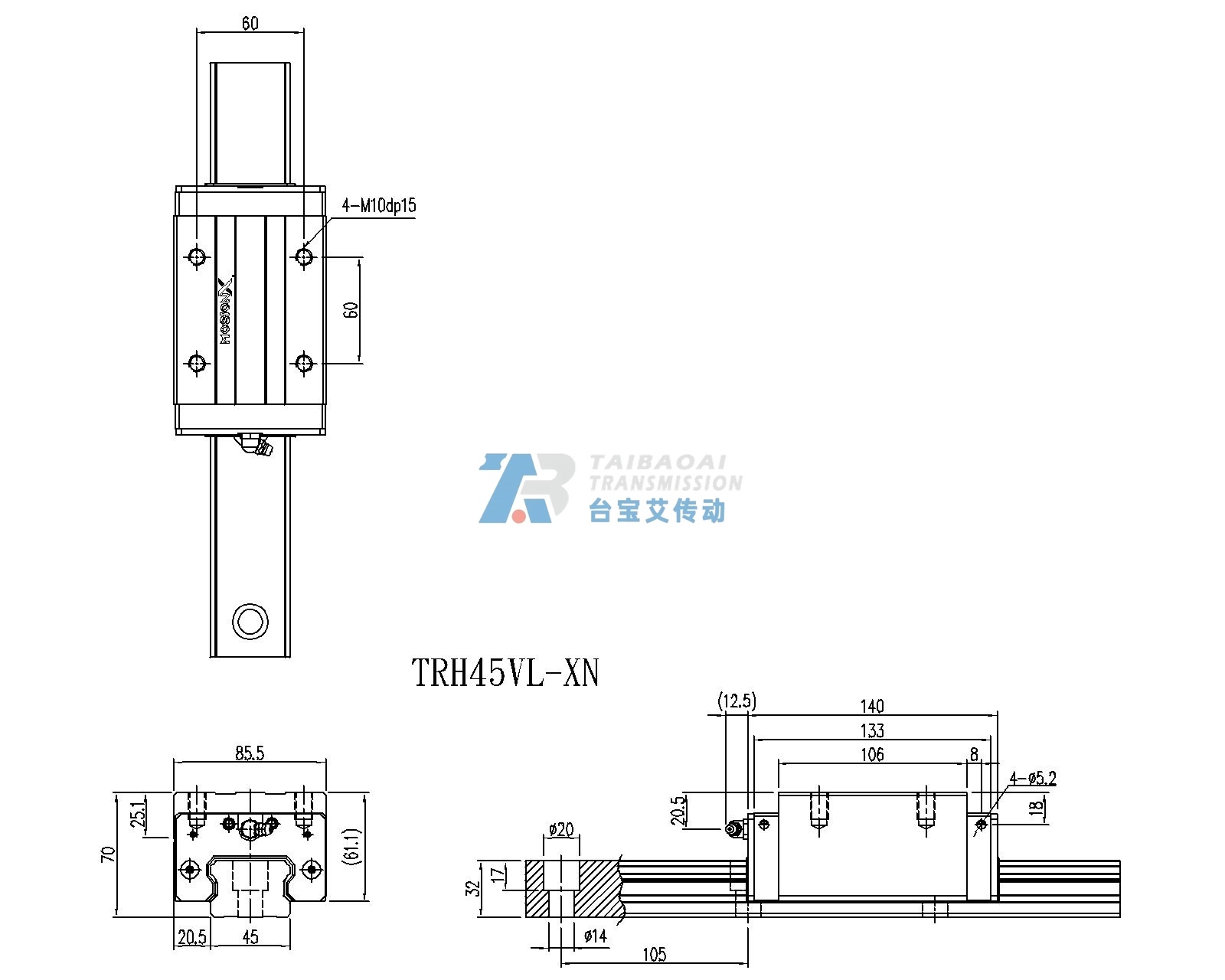TRH45VL-XN 工程尺寸图