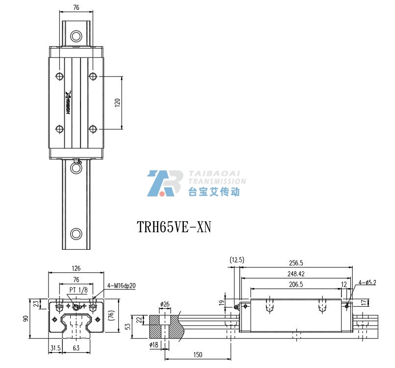 TRH65VE-XN 工程尺寸图
