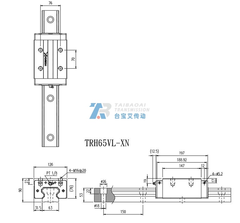 TRH65VL-XN 工程尺寸图