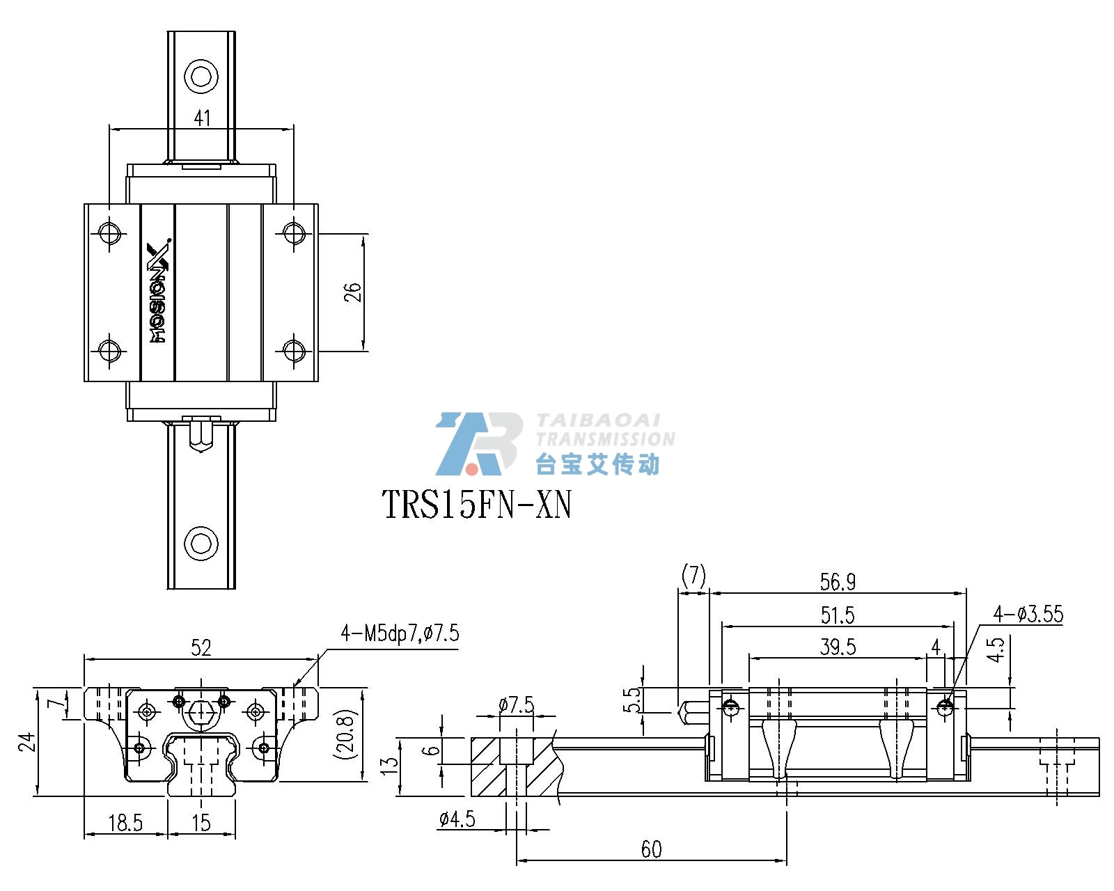 TRS15FN-XN 工程尺寸图