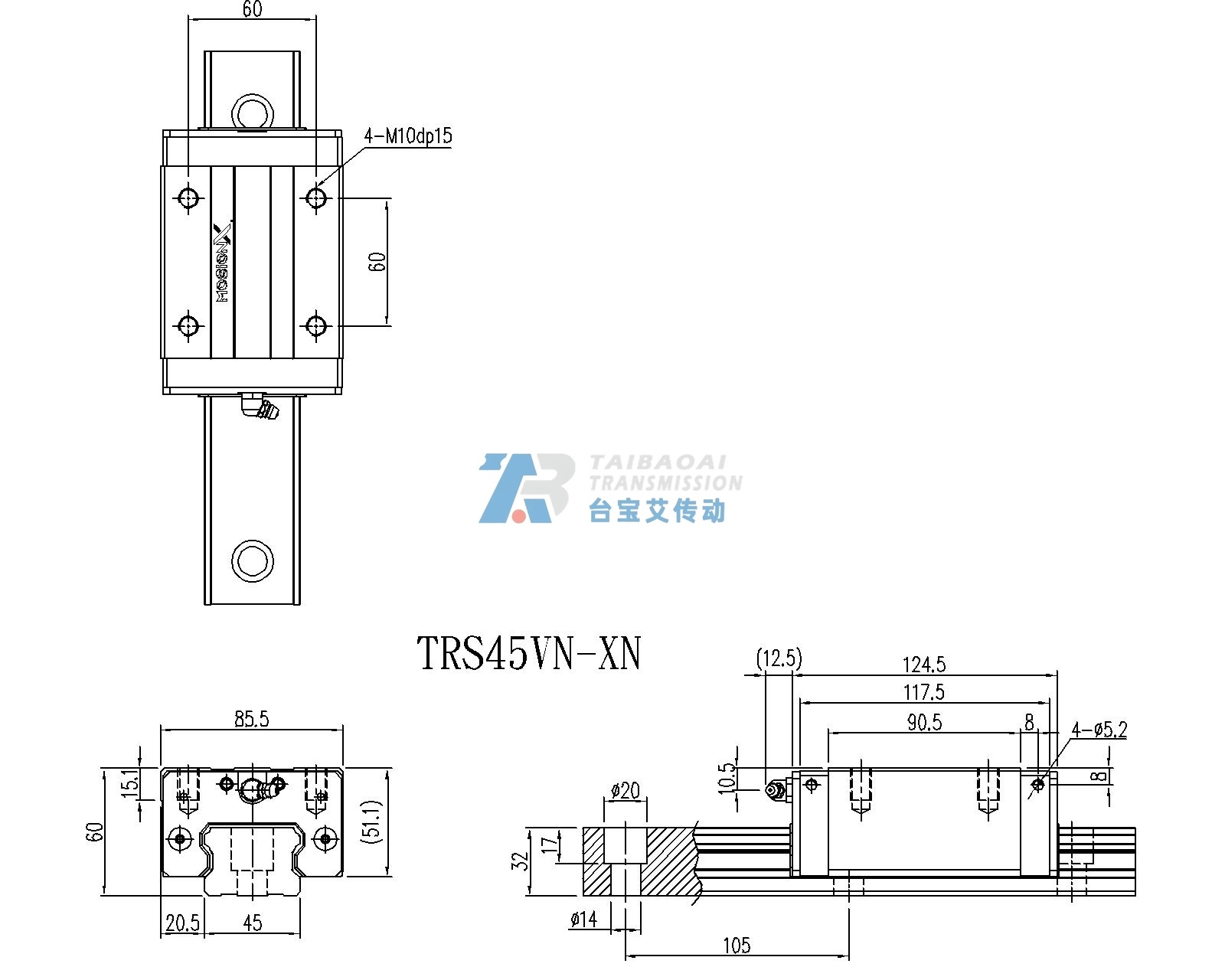 TRS45VN-XN 工程尺寸图