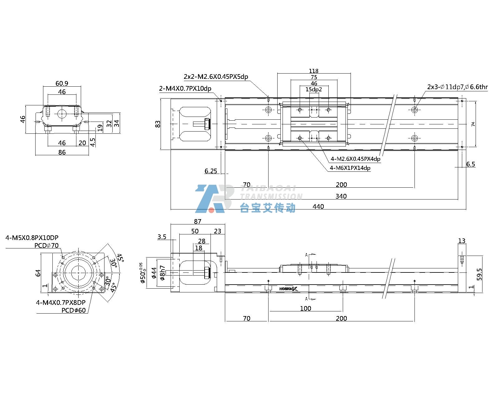 KP46N-340 工程尺寸图