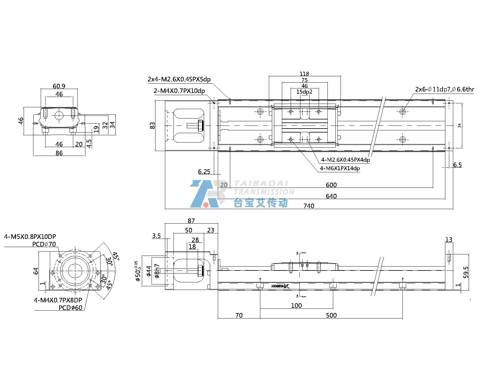 KP46N-640 工程尺寸图