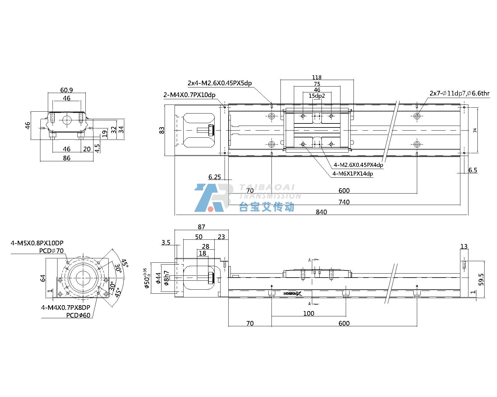 KP46N-740 工程尺寸图