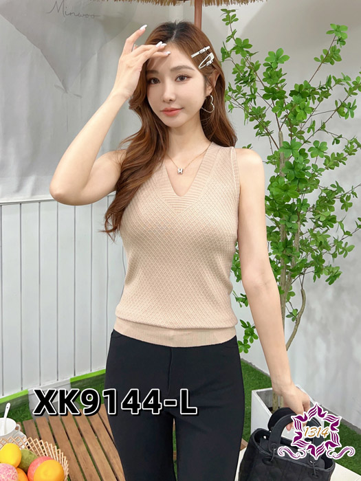 v领针织背心XK9144-L
