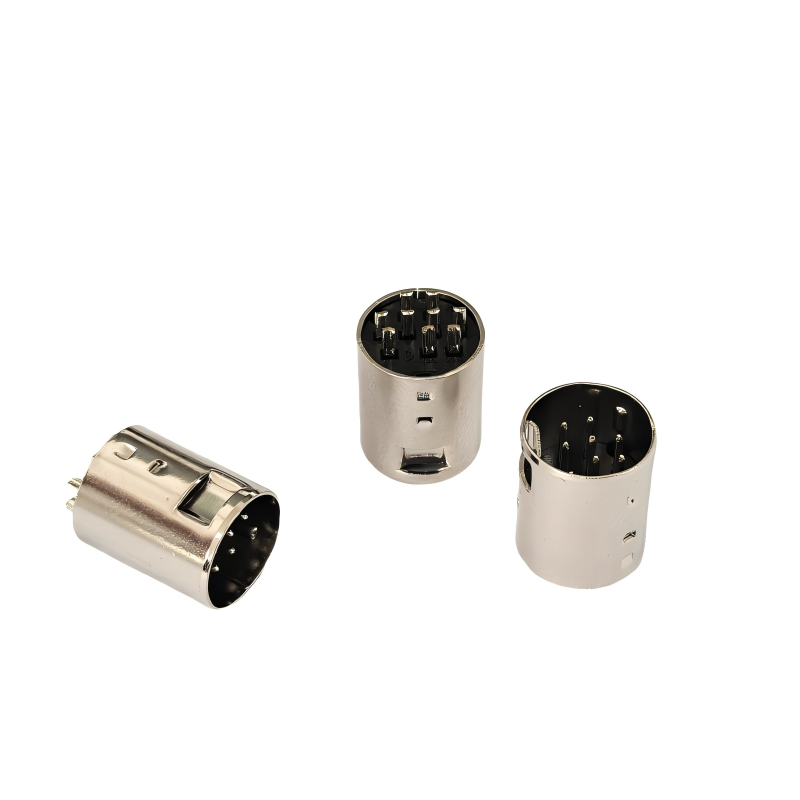 MINI DIN 大9P冲针公头小窗口（锡）