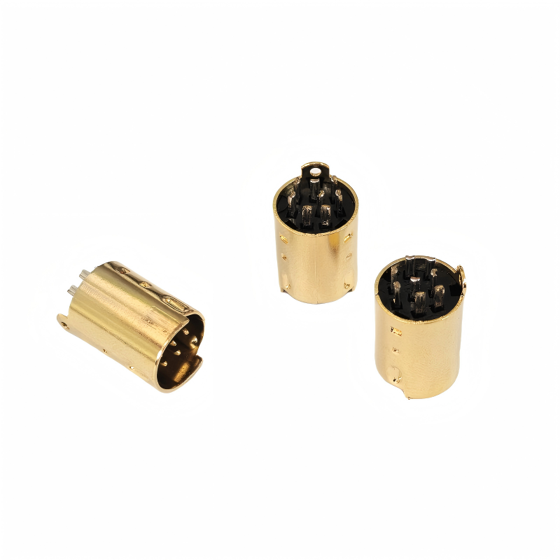 MINI DIN 8P冲针公头（金）