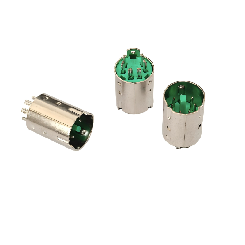 MINI DIN 6P冲针公头（锡）绿色