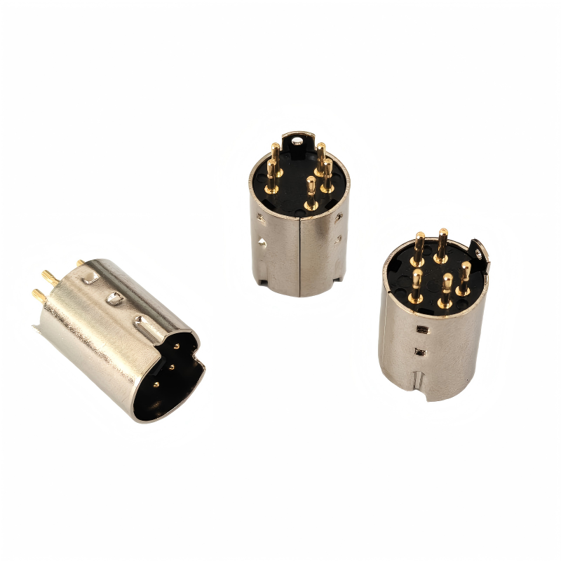 MINI DIN 5P冲针公头（金）