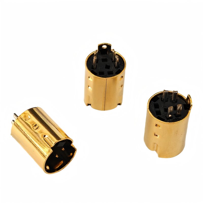 MINI DIN 4P冲针公头（金）