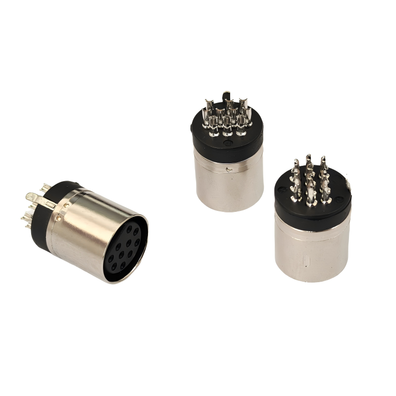MINI DIN 10P冲针母头+片（D型双凹点）