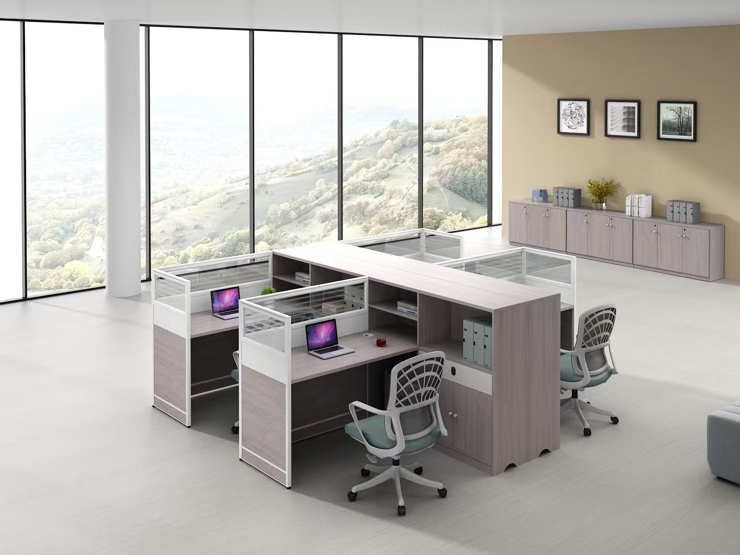 DG-ZF-306巴利系列轻奢屏风桌椅组合