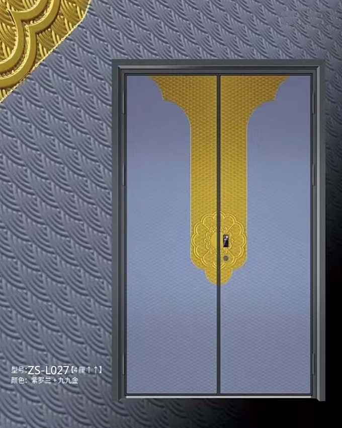 ZS-L027对开精雕铸铝入户门