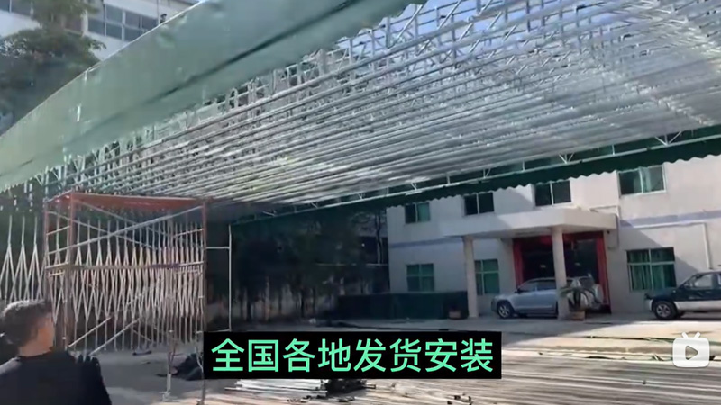 推拉棚现场安装视频