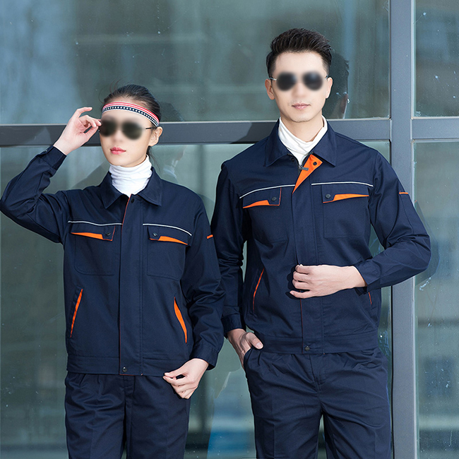 长袖工作服套装男女春...