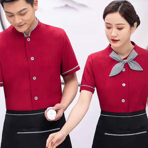 方格领结服务员女款-...