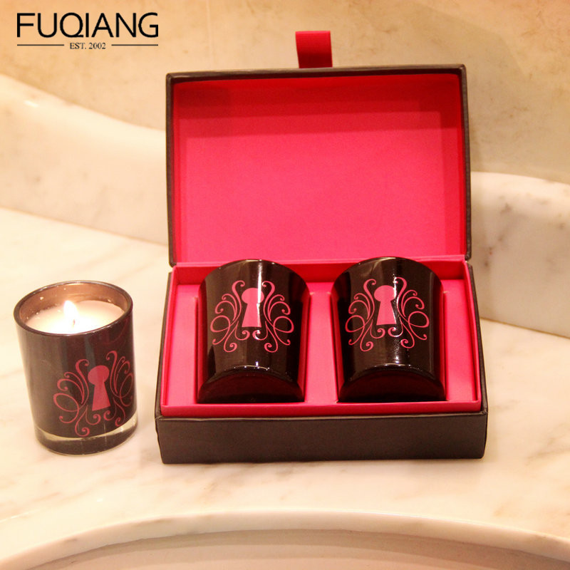 黑漆枚红色logo玻璃杯...