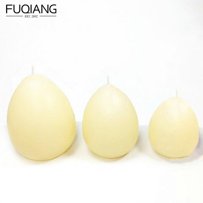 无烟环保米白蛋形蜡烛