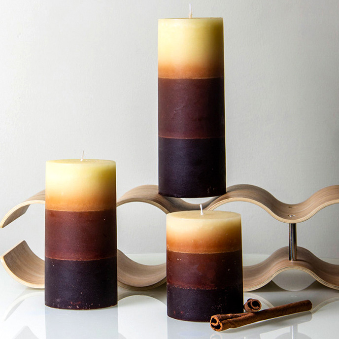 多色分层圆柱烛