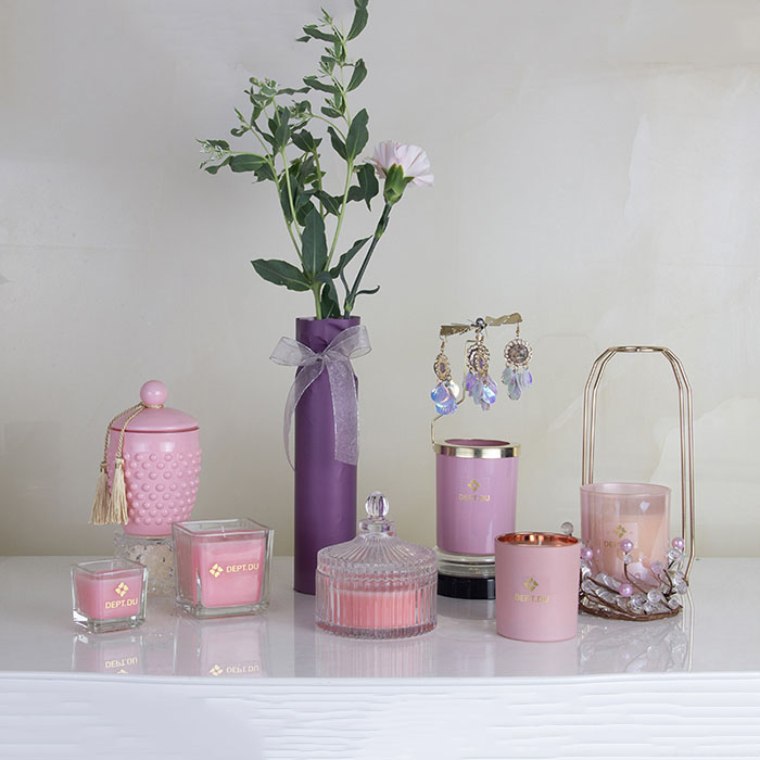 粉色系列玻璃杯蜡烛