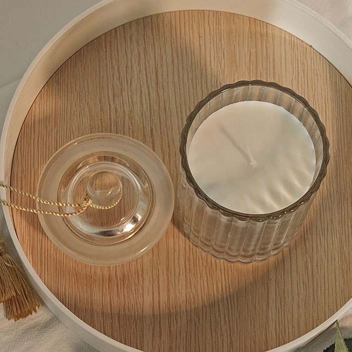 竖纹玻璃罐蜡烛