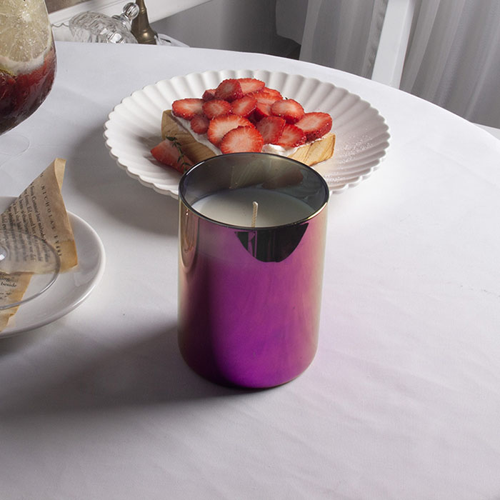 电镀幻彩玻璃杯蜡烛