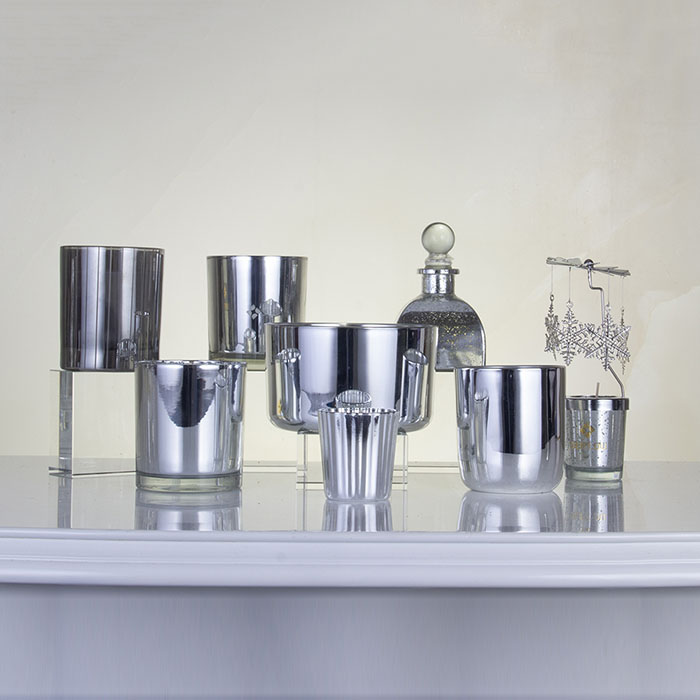 电镀银色系列玻璃杯蜡烛