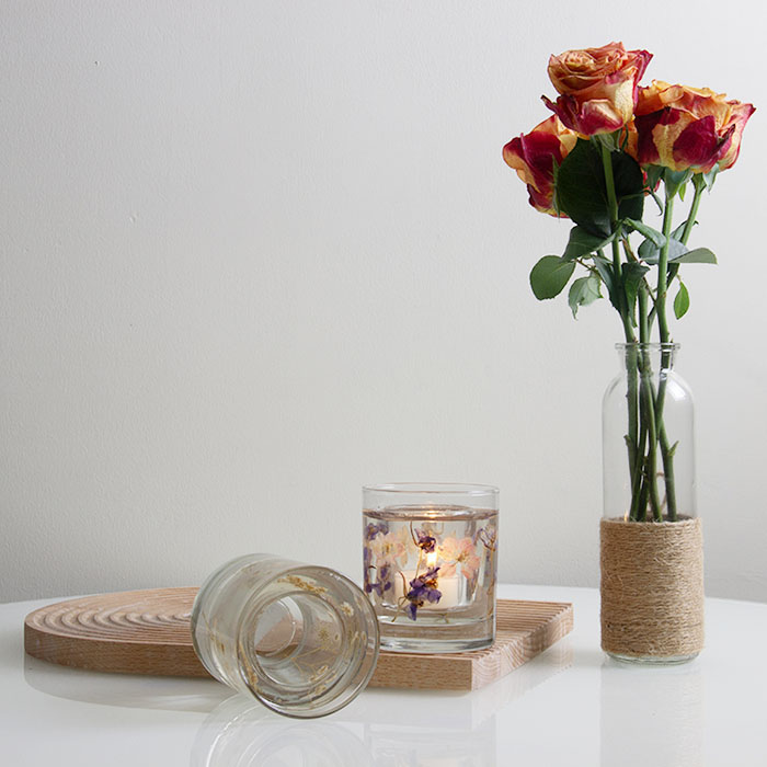 双层套叠干花果冻蜡烛玻璃...