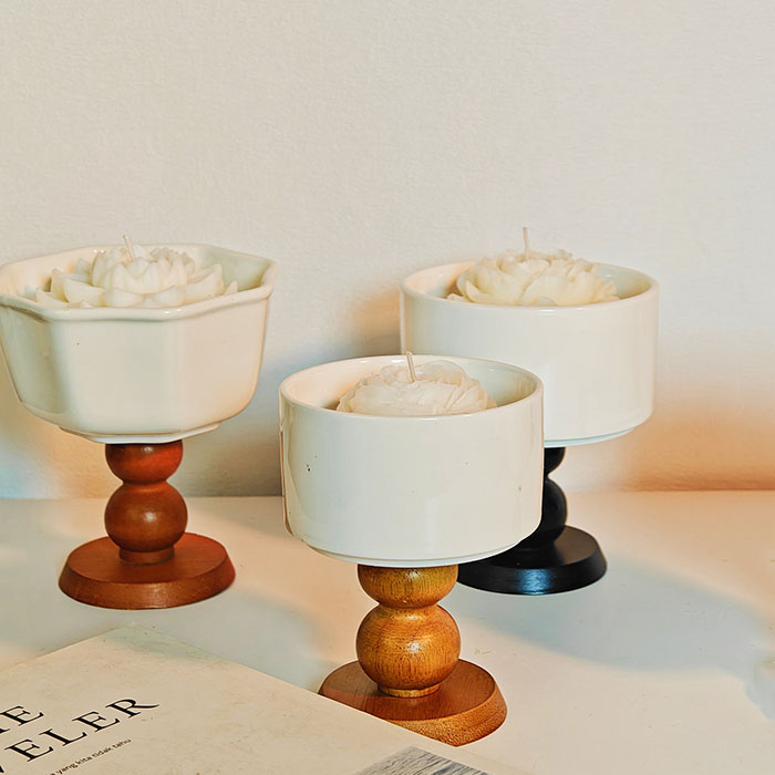 高脚布丁杯蜡烛