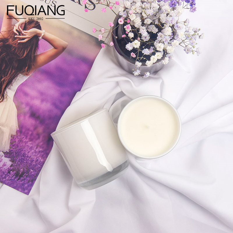 White glass candle wholesale