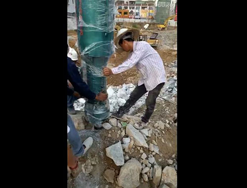 机载劈裂机施工现场