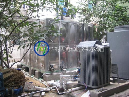 美的空气能热水工程安装|美的热泵热水工程保温水箱
