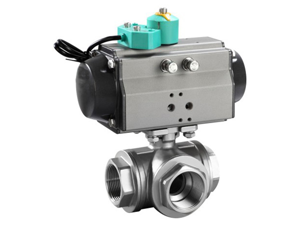 气动三通内螺纹球阀