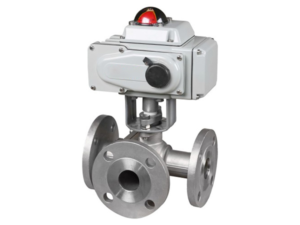 电动三通法兰球阀
