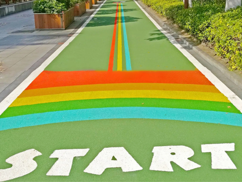 Polymer colored anti-slip floor