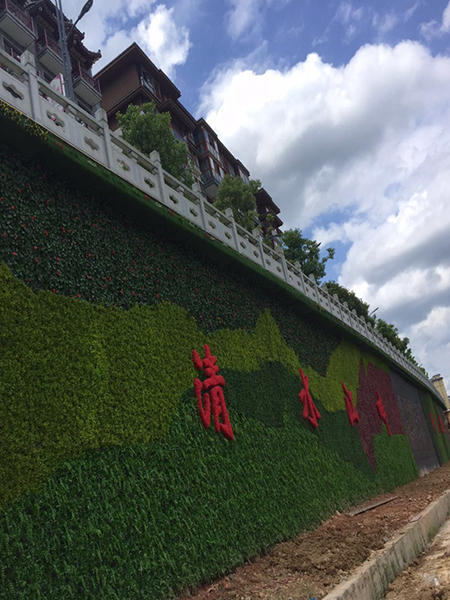 Outdoor turf wall
