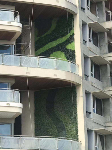 Outdoor UV turf wall