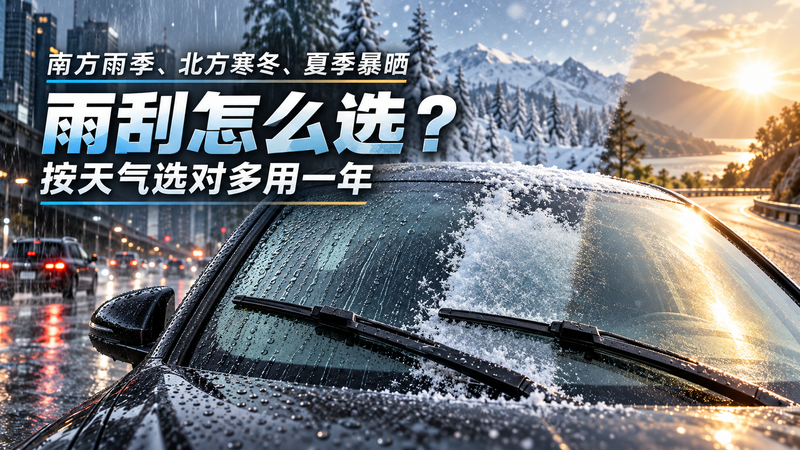 南方雨季、北方寒冬、夏季暴晒，雨刮怎么选？按天气选对多用一年
