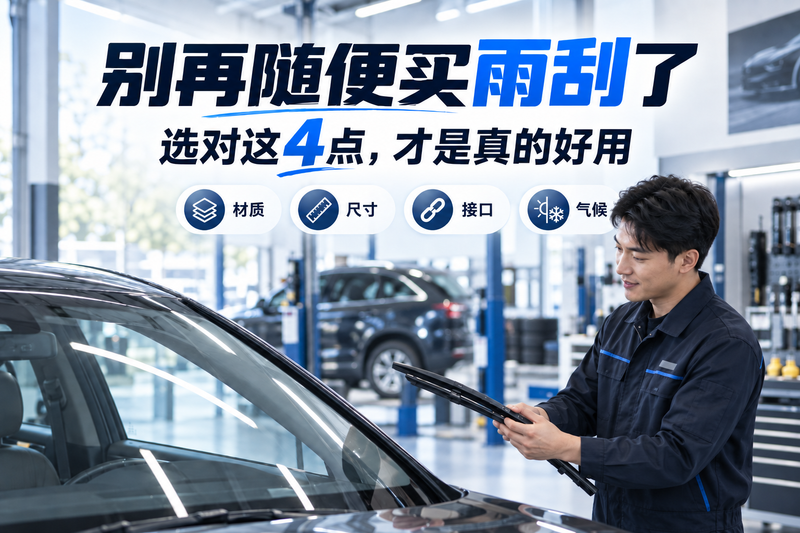 雨刮器怎么选？2026雨刮选购指南：材质、尺寸、接口、气候
