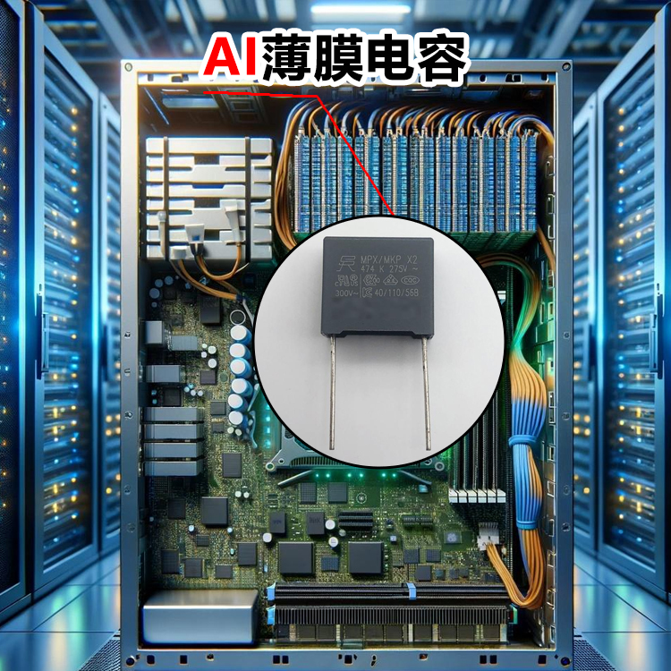 AI薄膜电容 X2 275VAC 0.47μF 安规电容 AI服务器谐振电容