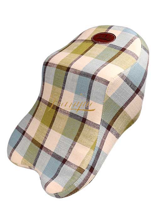 格子绿肩悦肩颈舒适枕