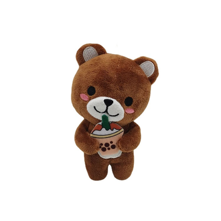 歪头喝奶茶的小熊