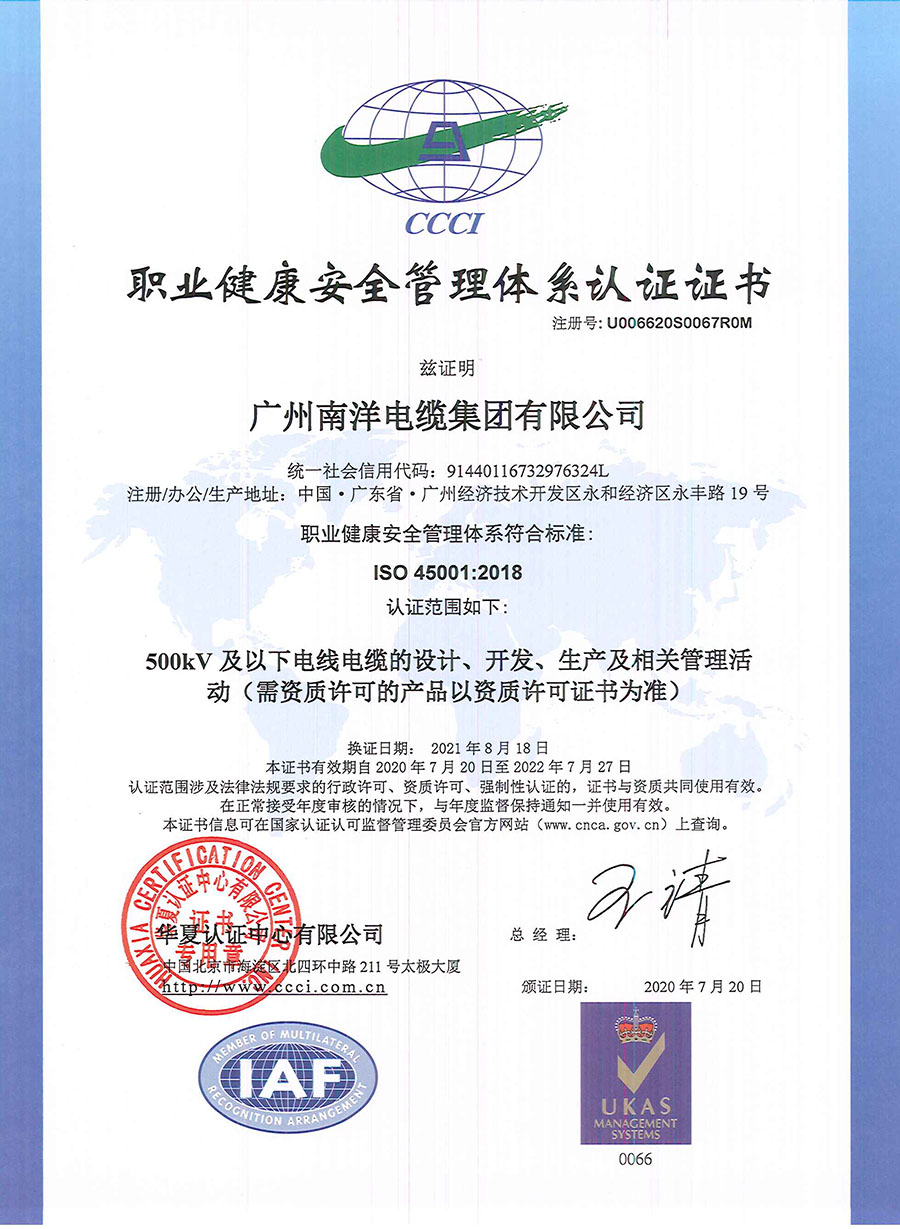 职业健康安全管理认证...