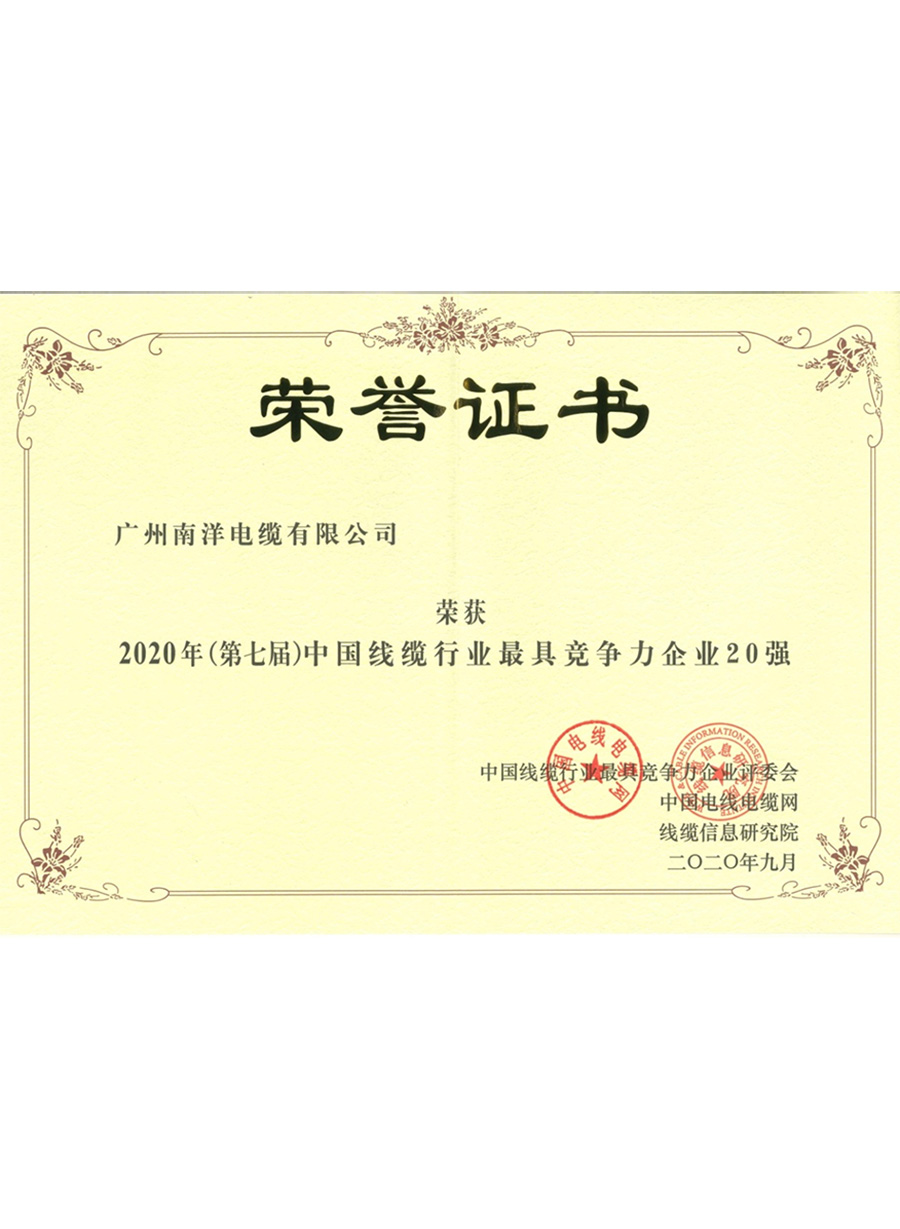 2020年中国线缆行...