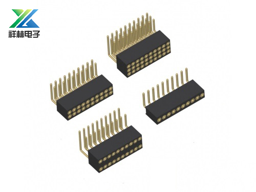 排母圆孔双排连接器